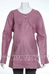 baju hamil jumbo muslim kancing warna pink  BHJ 50  large